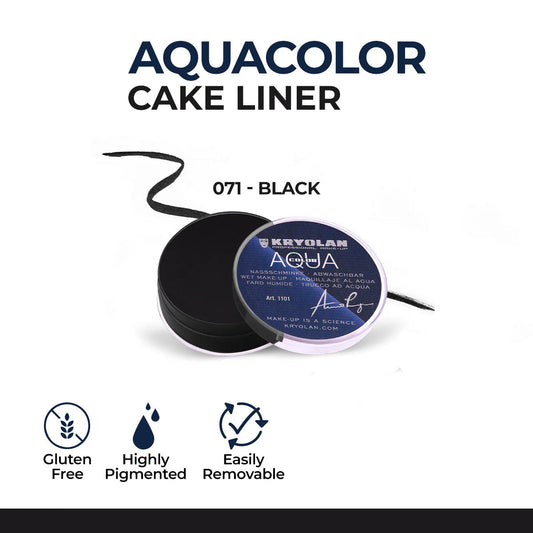Black Kryolan Aqua Colour Liner Matte